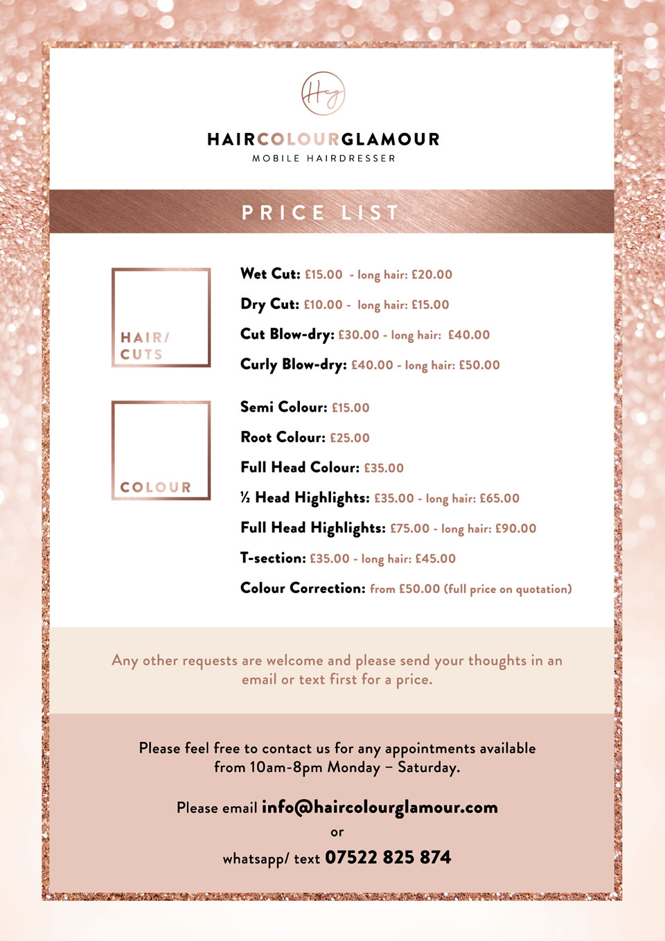 Mobile Hair Stylist Surrey Hair Colour Glamour
